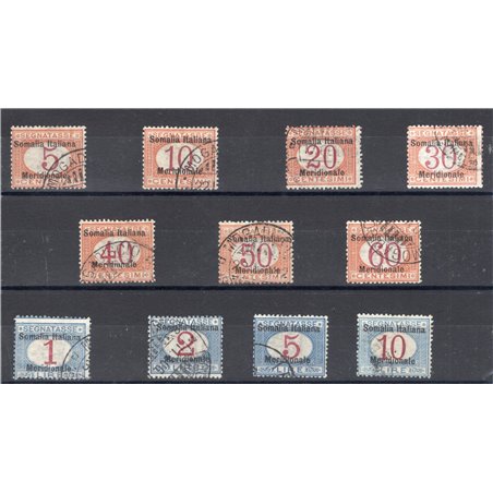 Somalia 1906 Overprinted tax stamp series no. 1/11 Biondi Certified Cat. € 4,000 (U)