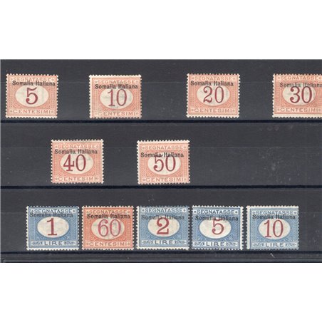 Somalia 1909 Tax stamp with overprint at the top series no. 12/22 Biondi Certified Cat. € 3,500 (**)