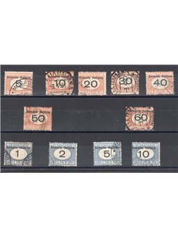 Somalia 1926 Segnatasse con soprast. in alto serie n° 41/51 Cert. Biondi Cat. € 625 (U)