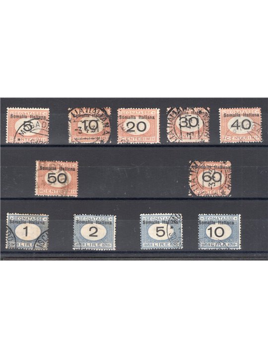 Somalia 1926 Tax stamp with overprint at the top series no. 41/51 Biondi certificate Cat. €625 (U)