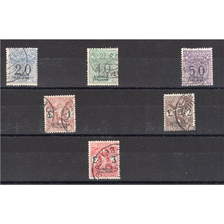 Somalia 1926 Segnatasse Vaglia soprast. serie n° 7/12 Cert. Biondi Cat. € 1.500 (U)