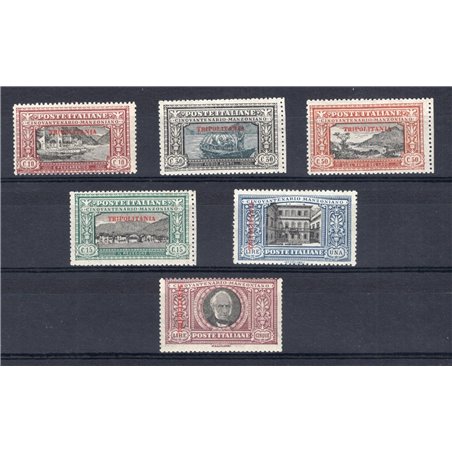 Tripolitania 1924 Manzoni  serie n° 11/16 Cert. Biondi Cat. € 2.200 (**)