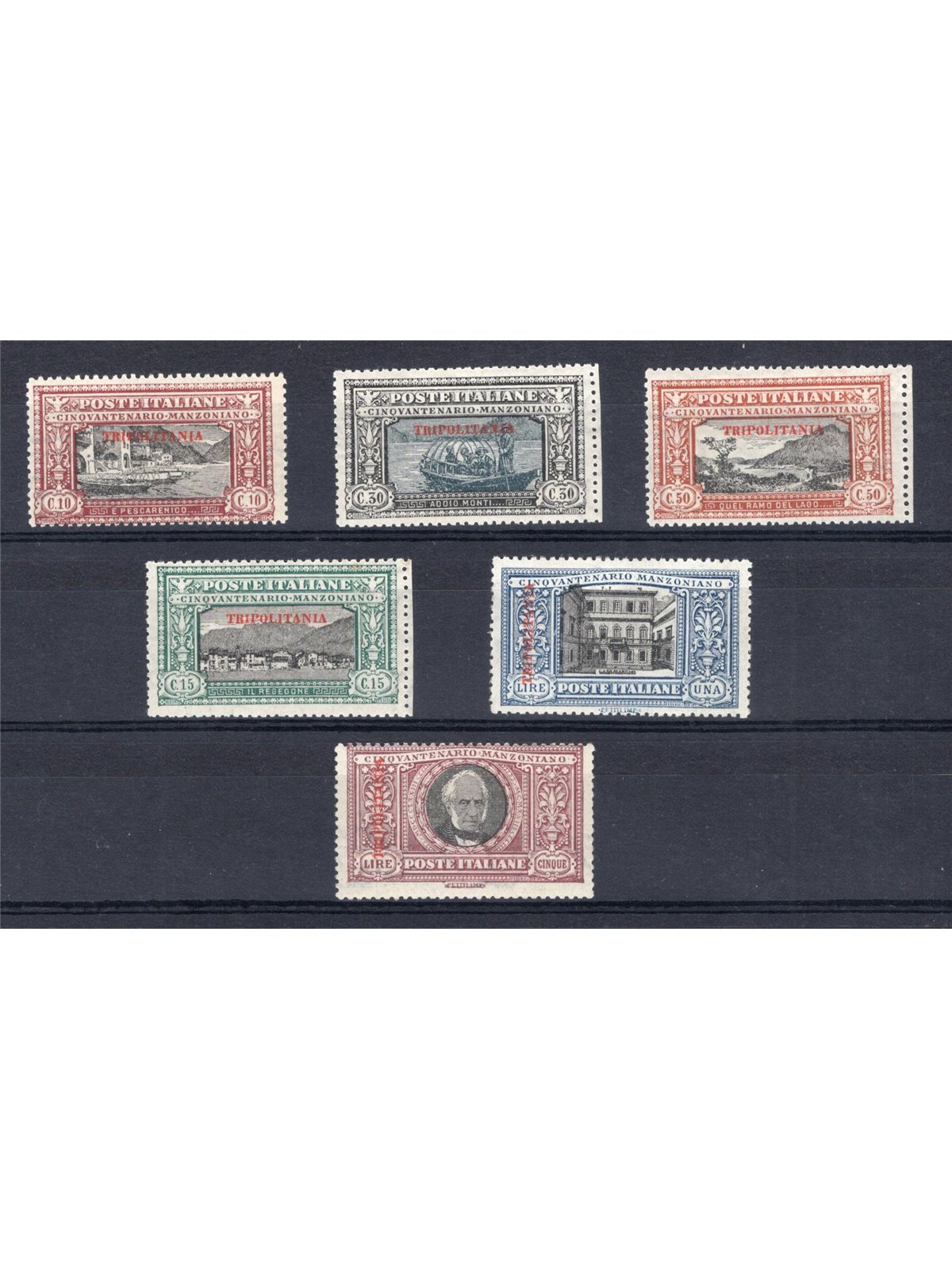Tripolitania 1924 Manzoni series no. 11/16 Biondi Certificate Cat. €2,200 (**)