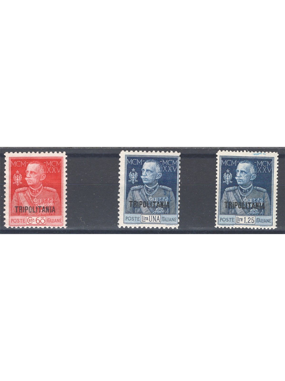 Tripolitania 1926 Giubileo del Re serie n° 23/24 + 27 Cat. € 75 (**)