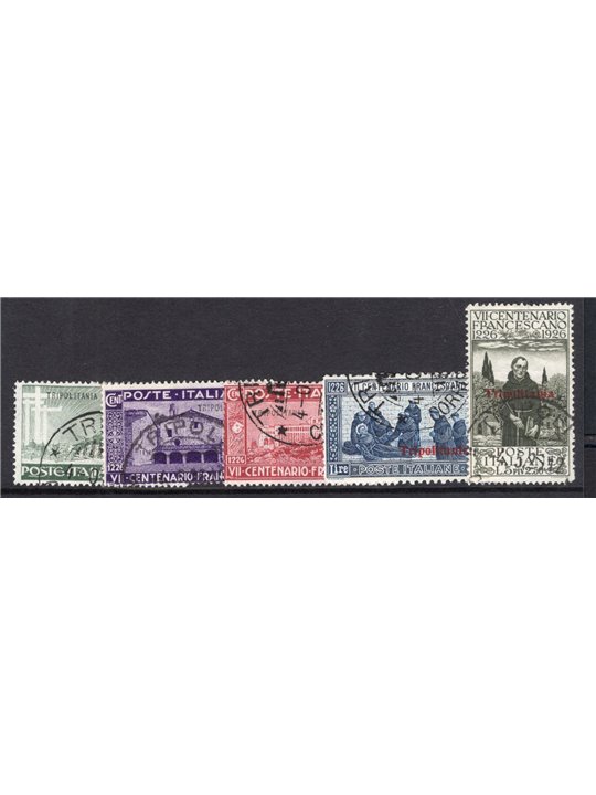 Tripolitania 1926 S. Francesco serie n° 28/32 Cat. € 220 (U)