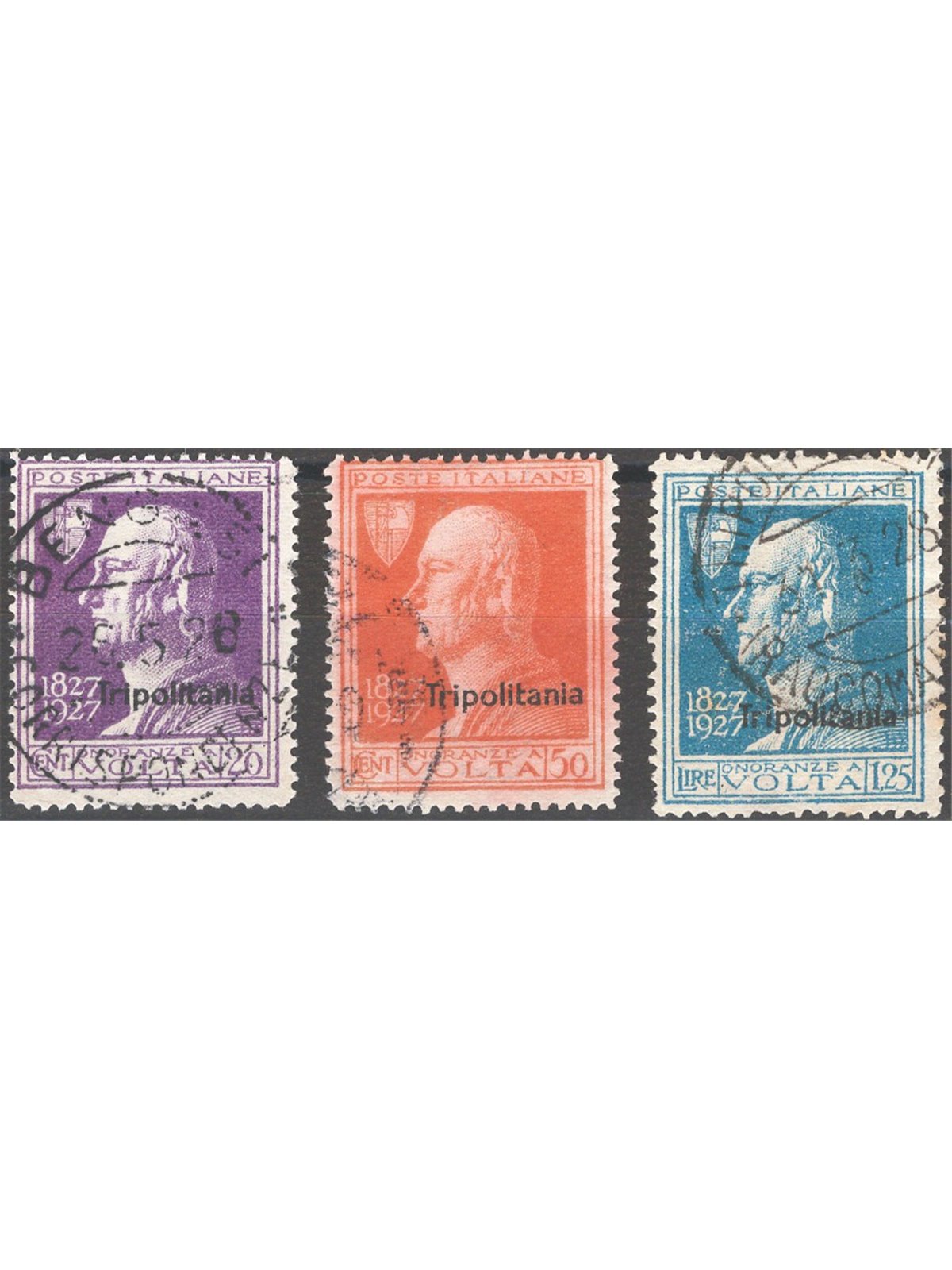 Tripolitania 1927 Volta series no. 43/45 Cat. €180 (U)