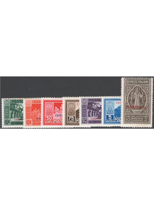 Tripolitania 1929 Montecassino serie n° 54/60 Cat. € 120 (*)