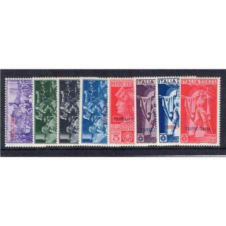 Tripolitania 1930 Ferrucci serie n° 64/68 + P.A. 1/3 Cat. € 200 (*)