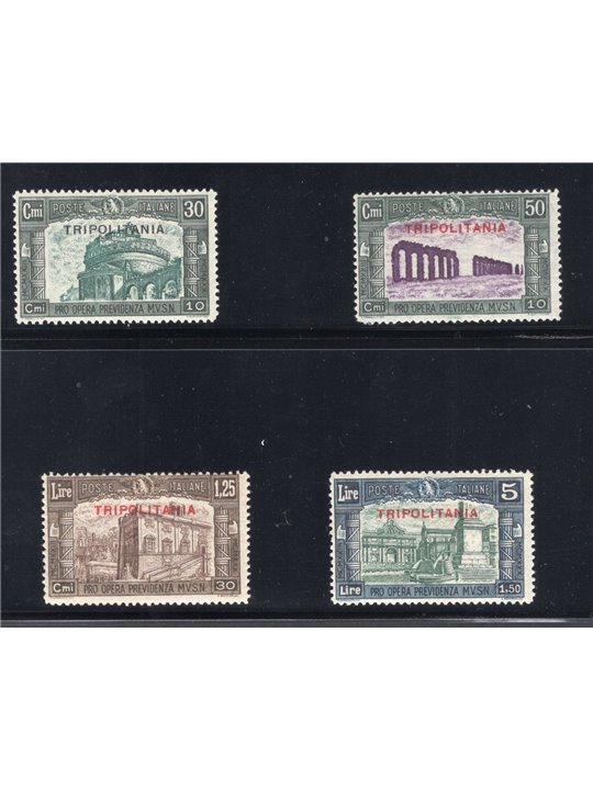 Tripolitania 1930 Milizia III serie n° 69/72 Cert. CiBaFil Cat. € 1.000 (**)