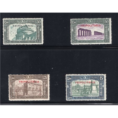 Tripolitania 1930 Milizia III serie n° 69/72 Cert. CiBaFil Cat. € 1.000 (**)