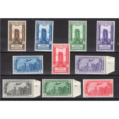 Tripolitania 1930/31 Pro Istituto Coloniale Agricolo serie n° 73/77 + P.A. 17/21 Cat. € 365 (**)