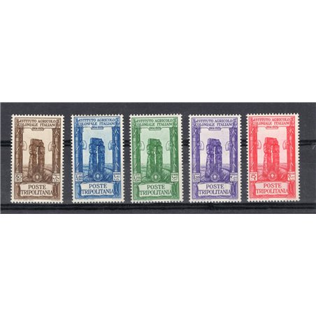 Tripolitania 1930/31 Pro Istituto Coloniale Agricolo serie n° 73/77 Cat. € 165 (**)