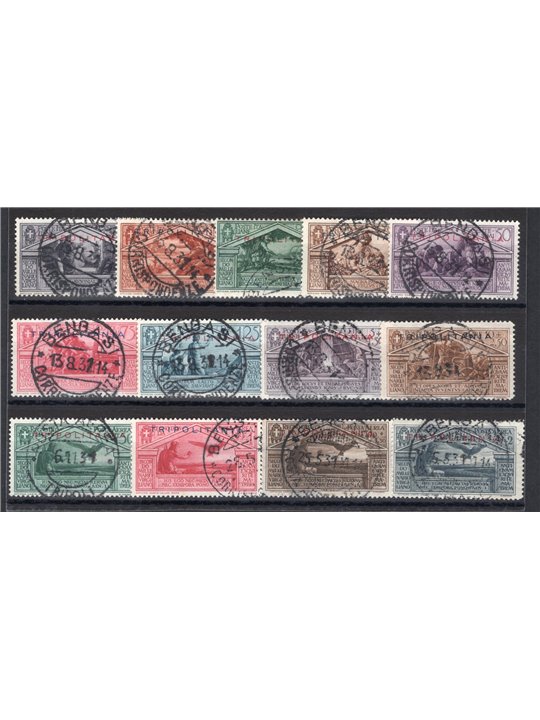 Tripolitania 1930 Virgilio series no. 78/86 + P.A. 4/7 CiBaFil Cert. Cat. €425 (U)