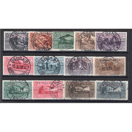 Tripolitania 1930 Virgilio serie n° 78/86 + P.A. 4/7 Cert. CiBaFil Cat. € 425 (U)
