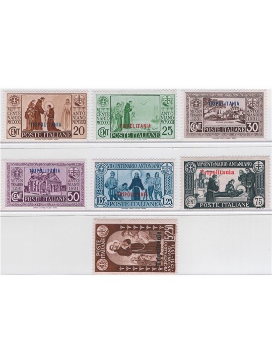 Tripolitania 1931 S. Antonio serie n° 87/93 Cat. € 85 (**)
