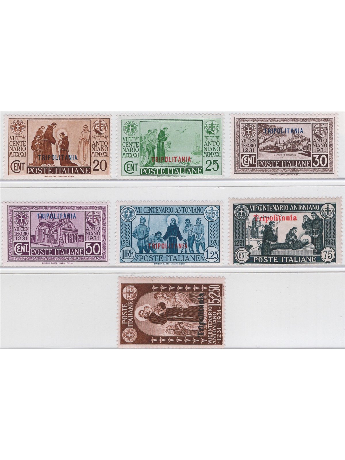 Tripolitania 1931 S. Antonio serie n° 87/93 Cat. € 85 (**)
