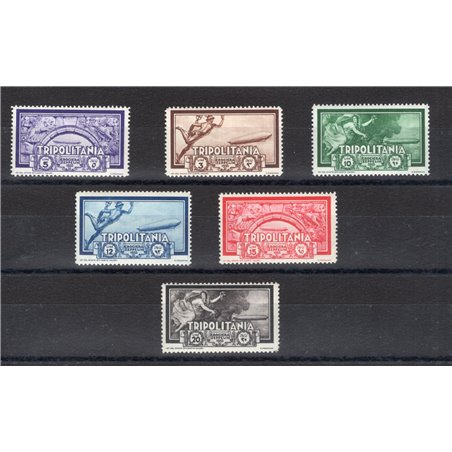 Tripolitania 1933 P.A. Zeppelin serie n° 22/27 Cert. CiBaFil Cat. € 300 (**)
