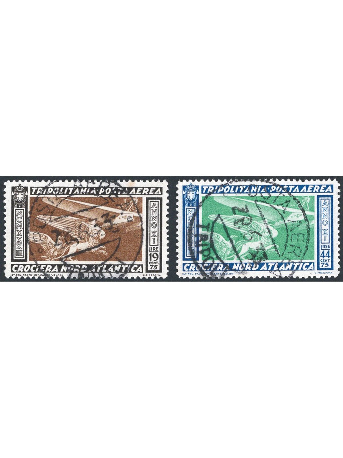 Tripolitania 1933 P.A. Balbo Cruise series no. 28/29 CiBaFil cert. Cat. €1. 650 (U)
