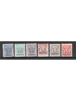 Tripolitania 1924/26 Segnatasse vaglia soprast. serie n° 1 + 3/6 + 8 Cert. CiBaFil Cat. € 2.300 (**)