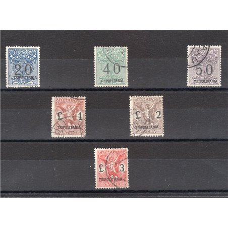 Tripolitania 1924 Overprinted money order tax stamp series no. 1/6 Cert. Biondi Cat. €1,650 (U)