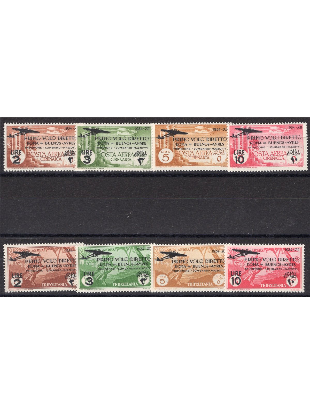 Giri Coloniali 1934 1° Volo Roma B. Aires il giro delle 2 colonie Cat. € 150 (**)