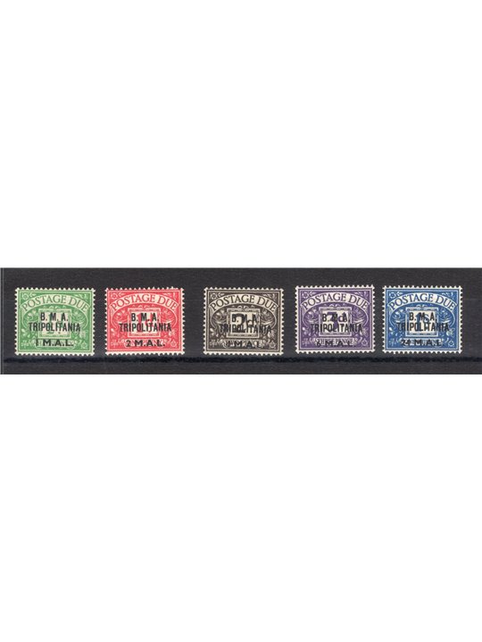 Tripolitania 1948 British overprinted stamps with the overprint “B.A. Tripolitania” series no. 1/5 Cat. € 200 (**)