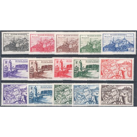 Fezzan and Ghadames 1946 Definitive series no. 1/15 Cat. €120 (**)