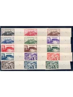 Fezzan and Ghadames 1946 Definitive imperforated series no. 1/15 Cat. €1,300 (**)