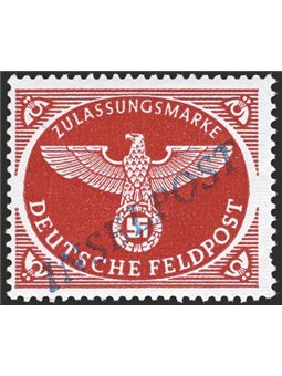 Aegean 1944 Military postage ‘Inselpost’ reddish-brown perforation 13¾ with overprint in light blue No. 6. Signed Oliva ED; Bion