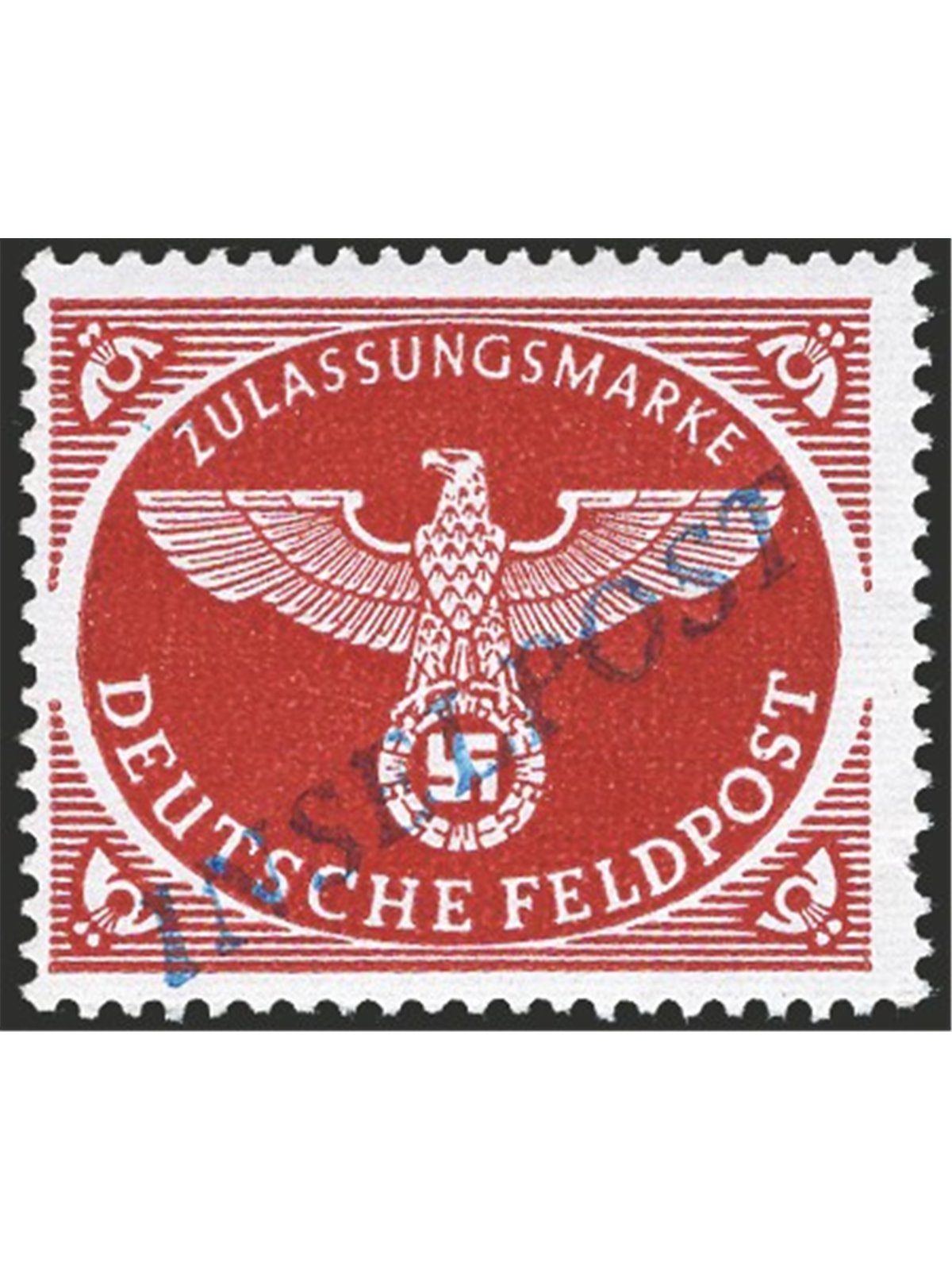 Egeo 1944 Franchigia militare Inselpost bruno rosso dent. 13¾ con soprast. in azzurro n° 6. Firm. Oliva ED Cert. Biondi Cat. € 5