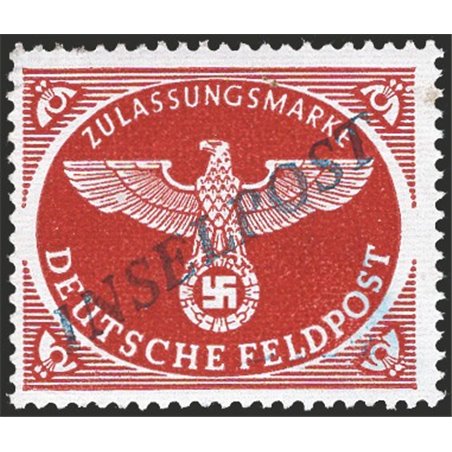 Egeo 1944 Franchigia militare Inselpost bruno rosso dent. 13¾ con soprast. in nero azzurrastro n° 6a. Firm. Oliva ED Cert. Biond