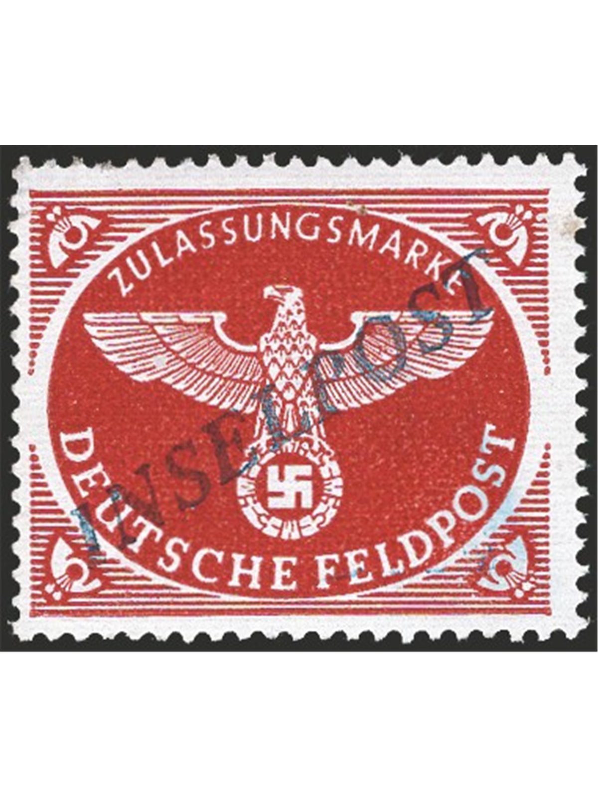 Aegean 1944 Military postage Inselpost reddish-brown 13¾ perforation with overprint in bluish-black No. 6a. Signed Oliva ED cert