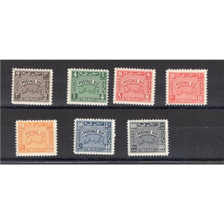 Cyrenaica Autonomous Administration 1950 Postage stamps two series no. 1/7 certified CiBaFil Cat. €800 (**)