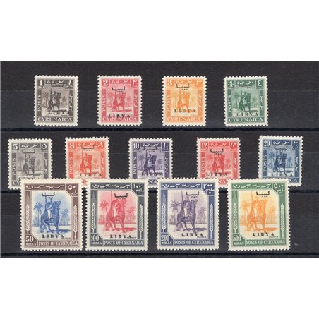 Libya 1951 Senussi Knight the Cyrenaica series with ‘Libya bilingual’ overprint series no. 1/13 CiBaFil certified Cat. €1,000 (*