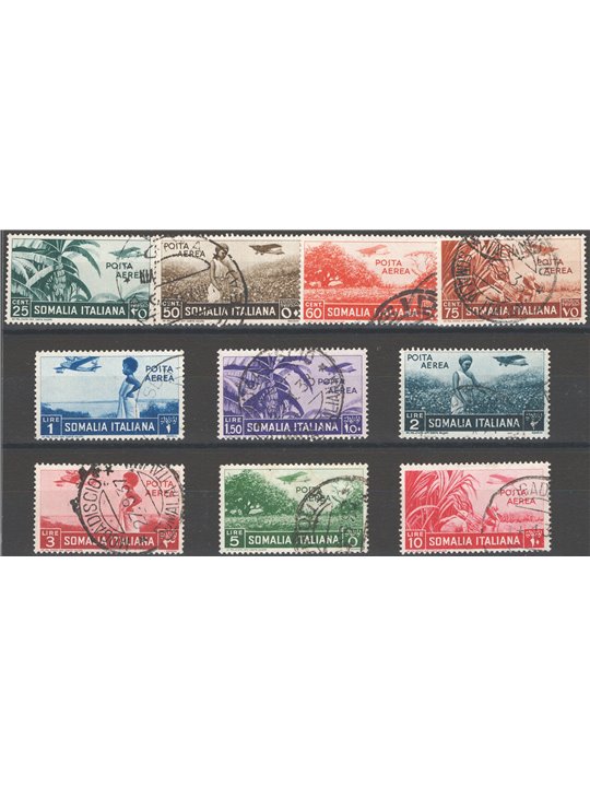 Somalia 1936 P.A. Soggetti vari serie n° 17/26 Cat. € 120 (U)
