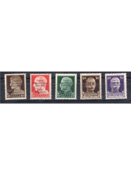 Atlantic Base 1943 Imperial overprint no. 6 + 8/11 CiBaFil certificate Cat. € 750 (**)