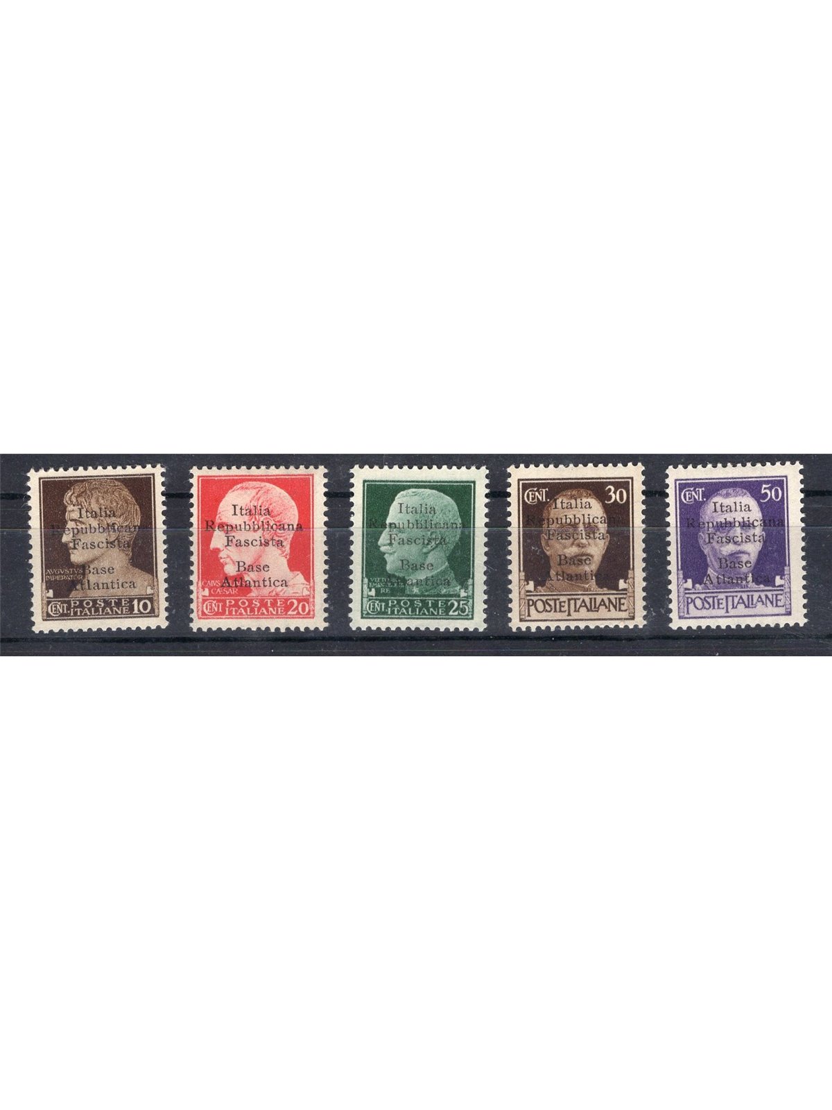 Atlantic Base 1943 Imperial overprint no. 6 + 8/11 CiBaFil certificate Cat. € 750 (**)