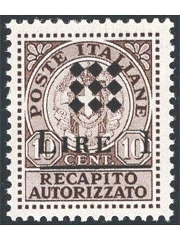 Guidizzolo 1945 Recapito autorizzato 10 c. soprast. n° 1 Cat. € 175 (**)