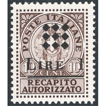 Guidizzolo 1945 Recapito autorizzato 10 c. soprast. n° 1 Cat. € 175 (**)