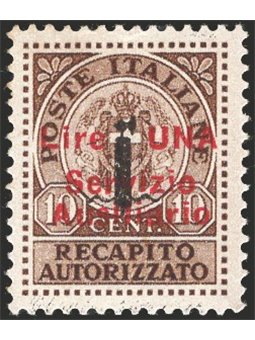 Guidizzolo 1945 Recapito autorizzato 10 c. bruno soprast. n° 2 Cat. € 35 (**)