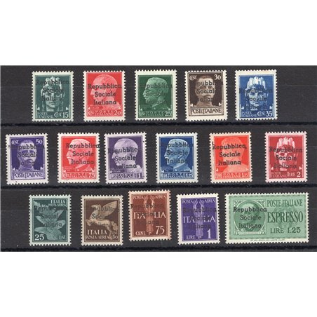 Teramo 1944 Imperiale e Pegaso soprast. serie n° 1/16 Cert. Biondi Cat. € 1.375 (**)