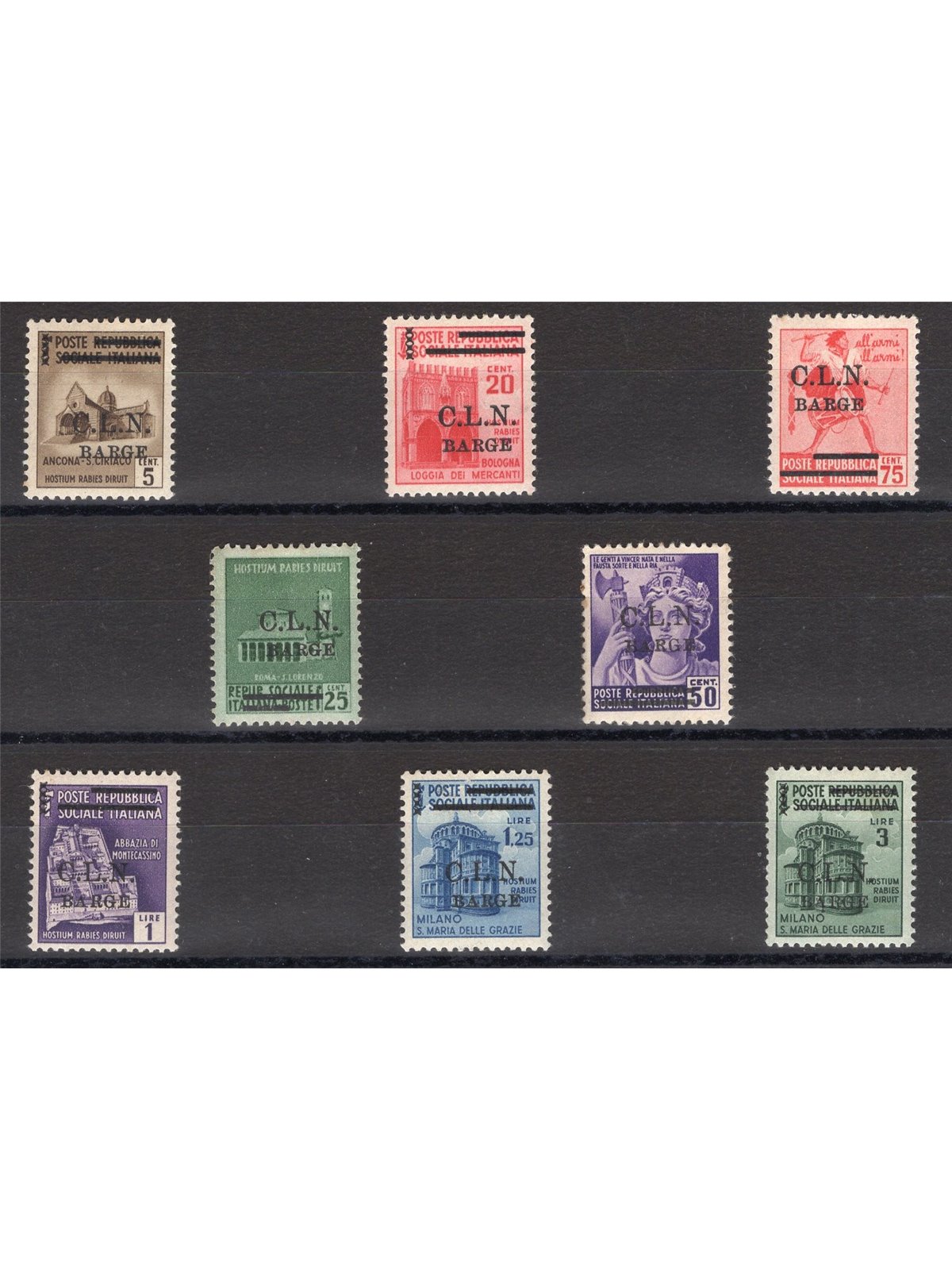 Issues Barge 1945 Destroyed Monuments series No. 1/8. CiBaFil Certificate Cat. €2,750 (**)