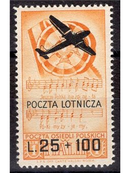 Corpo Polacco 1946 P.A. soprast. n° 3 Cat. € 60 (**) 