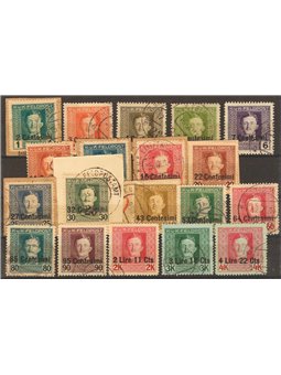 Friuli e Veneto 1918 Soprast. serie n° 1/19 Cat. € 250 (U)