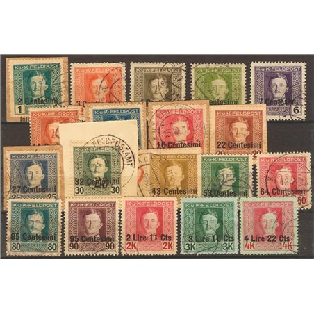 Friuli and Veneto 1918 Overprinted series No. 1/19 Cat. €250 (U)