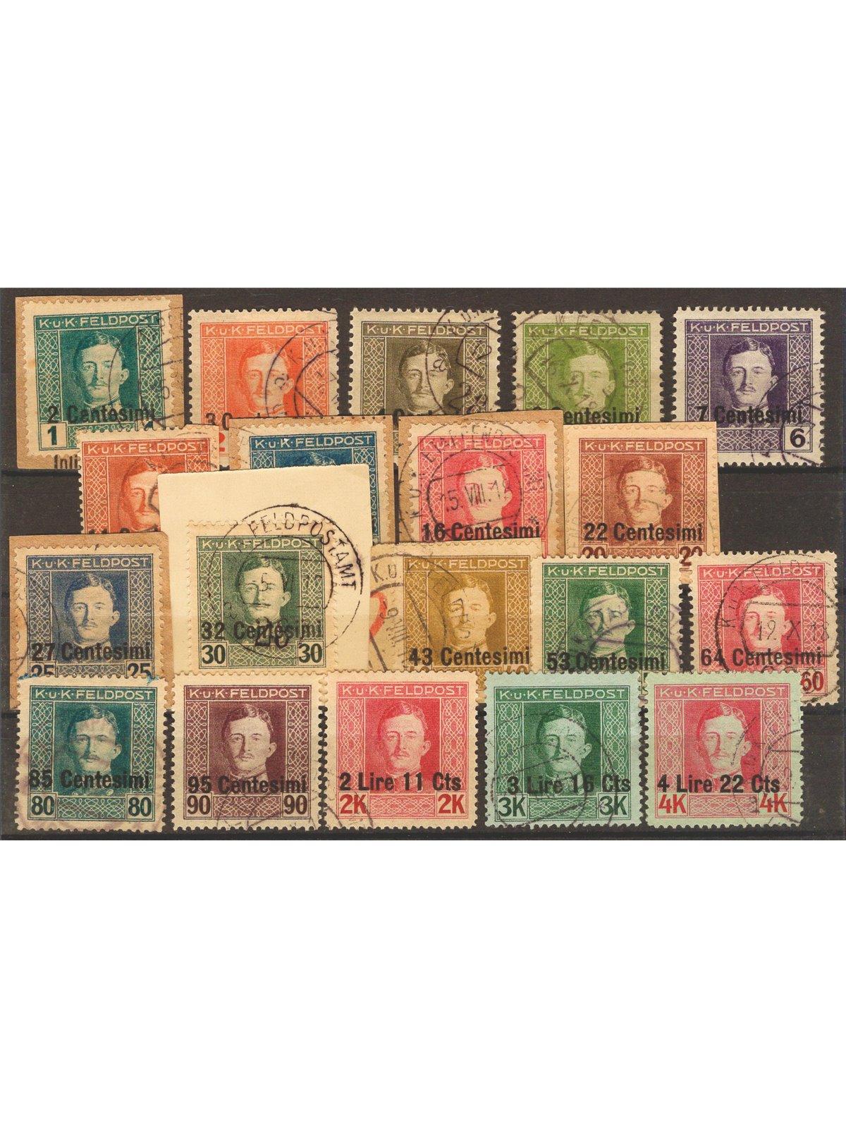 Friuli and Veneto 1918 Overprinted series No. 1/19 Cat. €250 (U)