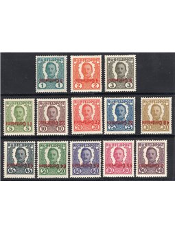 Friuli Veneto 1918 Francobolli d'Austria Ungheria del 1918 con soprast. dell'occupazione con valori cambiati con soprast. rossa 
