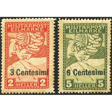 Friuli e Veneto 1918 Espressi soprast. serie n° 1/2 Cert. Biondi Cat. € 1.100 (**)