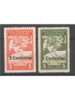 Friuli and Veneto 1918 Express Post from Bosnia overprinted series no. R1/R2 Cat. €150 (**)