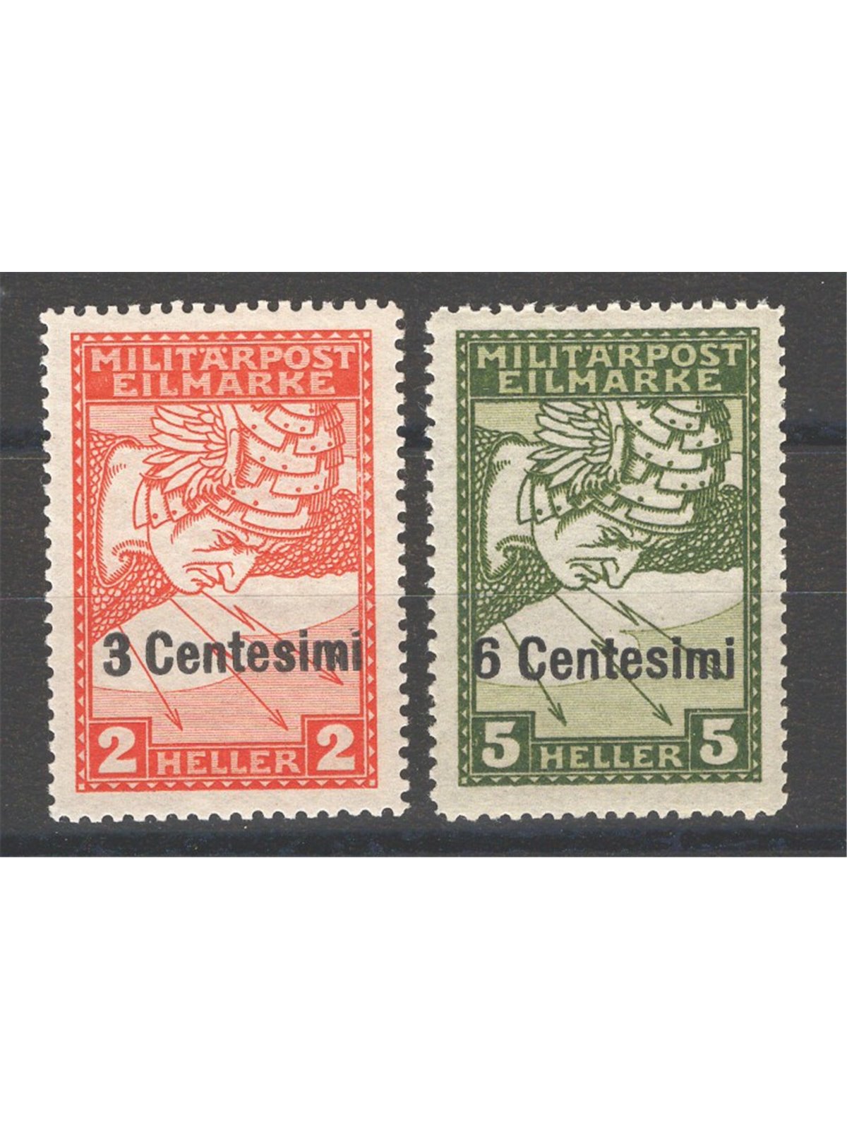 Friuli and Veneto 1918 Express Post from Bosnia overprinted series no. R1/R2 Cat. €150 (**)